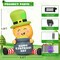 GOOSH 5 FT St Patricks Day Inflatables Giant Leprechaun with Gold Coin Pot with Built-in LEDs